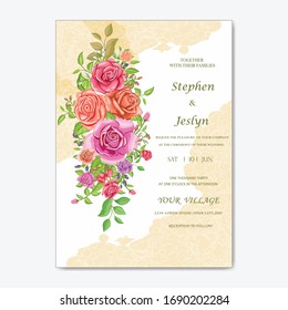 carta de matrimonio marco romántico con flores