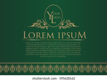 Wedding card or invitation in green tone.