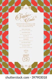 Wedding Card/ Wedding card invitation/ Love Locked/ Commit together/ Happily ever after/ morocco pattern design/ Party invitation