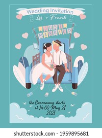 wedding card invitation married bride groom 