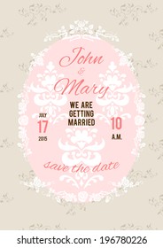 Wedding card. Invitation card with place for text.