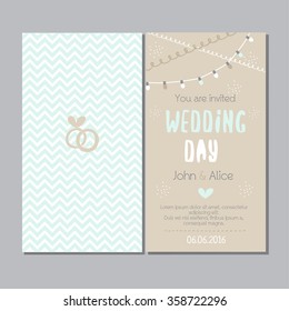 wedding card invitation with rings