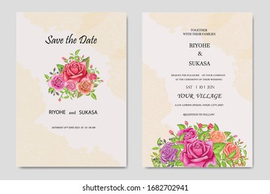 Wedding card invitation template beauty