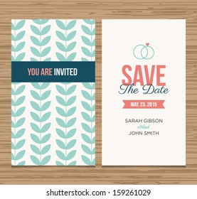 Wedding card invitation template editable, pattern vector design> Save the date card. 