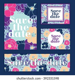 Wedding card invitation template editable, pattern vector design. Save the date card. 
