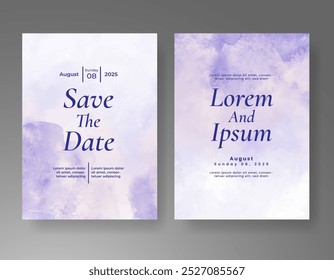 Einladungsvorlage für Hochzeitskarte mit handgemaltem Aquarellspritzer