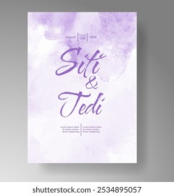 Einladungsvorlage für Hochzeitskarte mit handgemaltem Aquarellspritzer