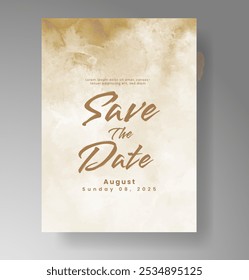 Einladungsvorlage für Hochzeitskarte mit handgemaltem Aquarellspritzer
