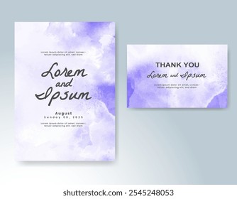 Einladungsvorlage für Hochzeitskarte mit handgemaltem Aquarellspritzer