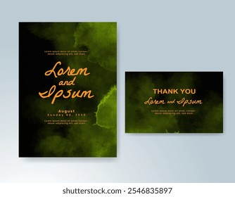 Plantilla de invitación de tarjeta de Boda con salpicadura de acuarela pintada a mano