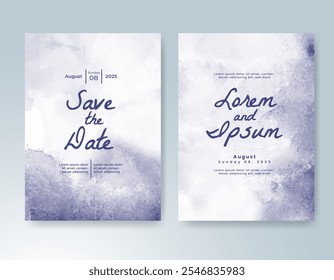 Plantilla de invitación de tarjeta de Boda con salpicadura de acuarela pintada a mano