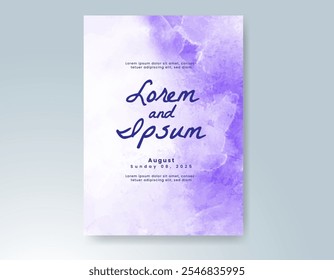 Einladungsvorlage für Hochzeitskarte mit handgemaltem Aquarellspritzer