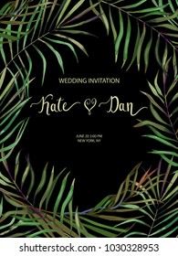Wedding card. Invitation template for save the date. Floral background. Vector illustration. Watercolor style