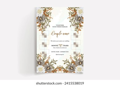 conjunto de plantillas de invitación a tarjeta de boda