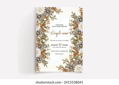 wedding card invitation templates set