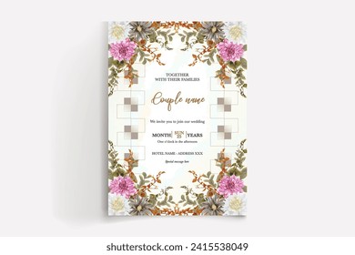 conjunto de plantillas de invitación a tarjeta de boda