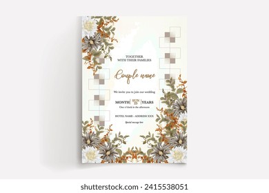 wedding card invitation templates set