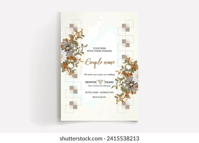 wedding card invitation templates set