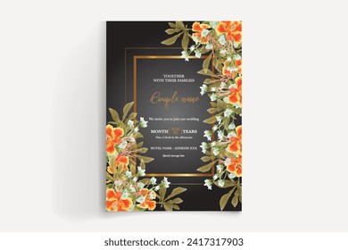 wedding card invitation templates set