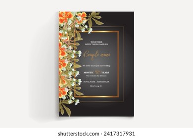 wedding card invitation templates set
