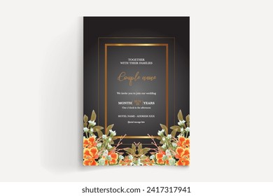 wedding card invitation templates set