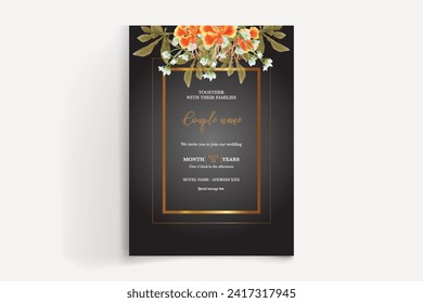wedding card invitation templates set