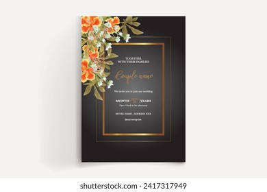 wedding card invitation templates set