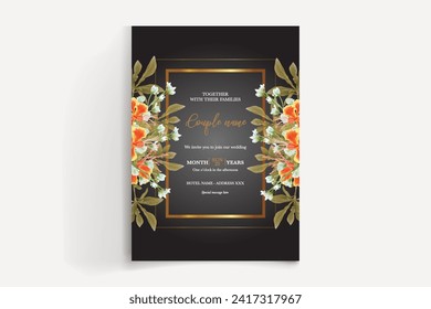 wedding card invitation templates set