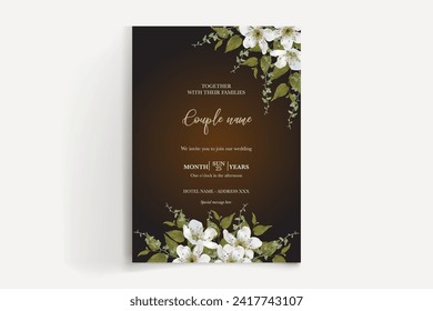 wedding card invitation templates set