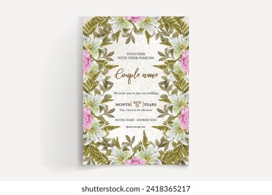 wedding card invitation templates set