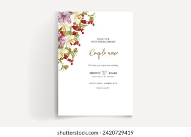 wedding card invitation templates set