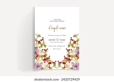 conjunto de plantillas de invitación a tarjeta de boda