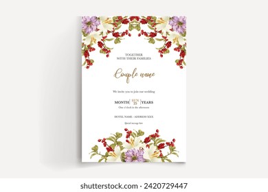 wedding card invitation templates set