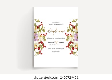 wedding card invitation templates set