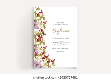 wedding card invitation templates set