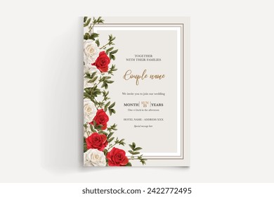 wedding card invitation templates set