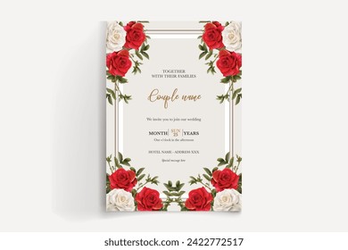 wedding card invitation templates set