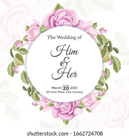 wedding card invitation vector template rose