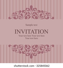 Wedding card or invitation with victorian pattern