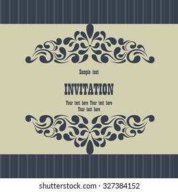 Wedding card or invitation with western pattern