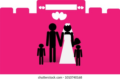 Wedding card with lovely pink background.