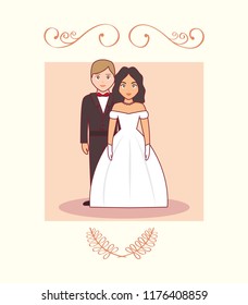 wedding card with Married couple