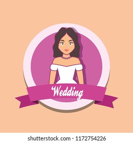 wedding card with Married wife