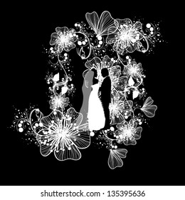 wedding card with the newlyweds