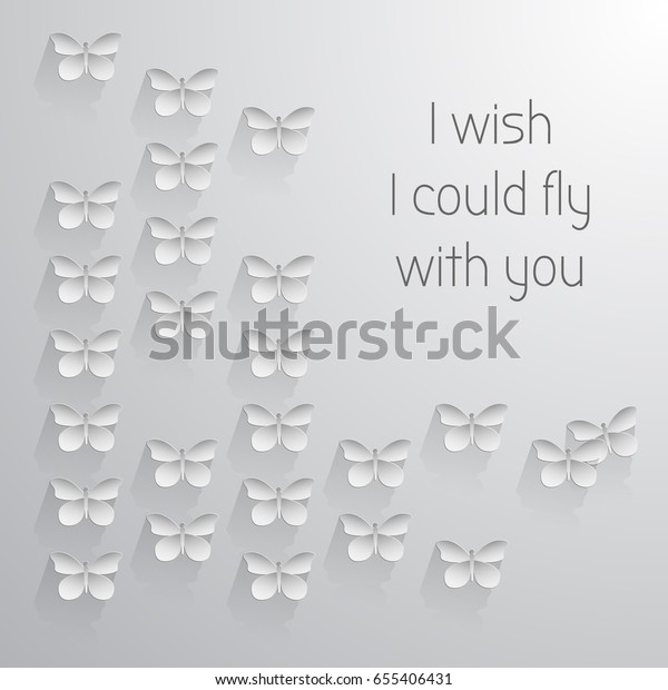 Wedding Card Origami Butterfly On Gray Stock Vector Royalty