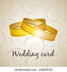 wedding card over beige background. vector illustration