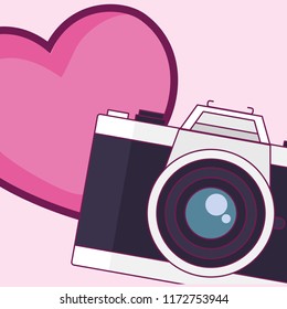wedding card with photographic camera