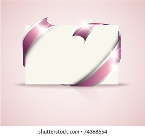 Wedding card - pink around blank white paper, where you should write your text