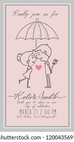 wedding card pink vector