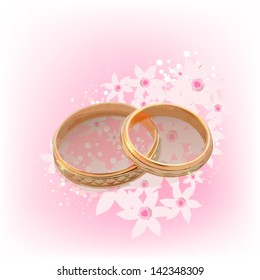 Wedding card with rings